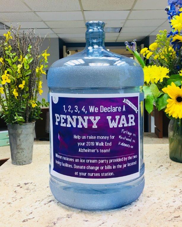 Penny war donation bottle